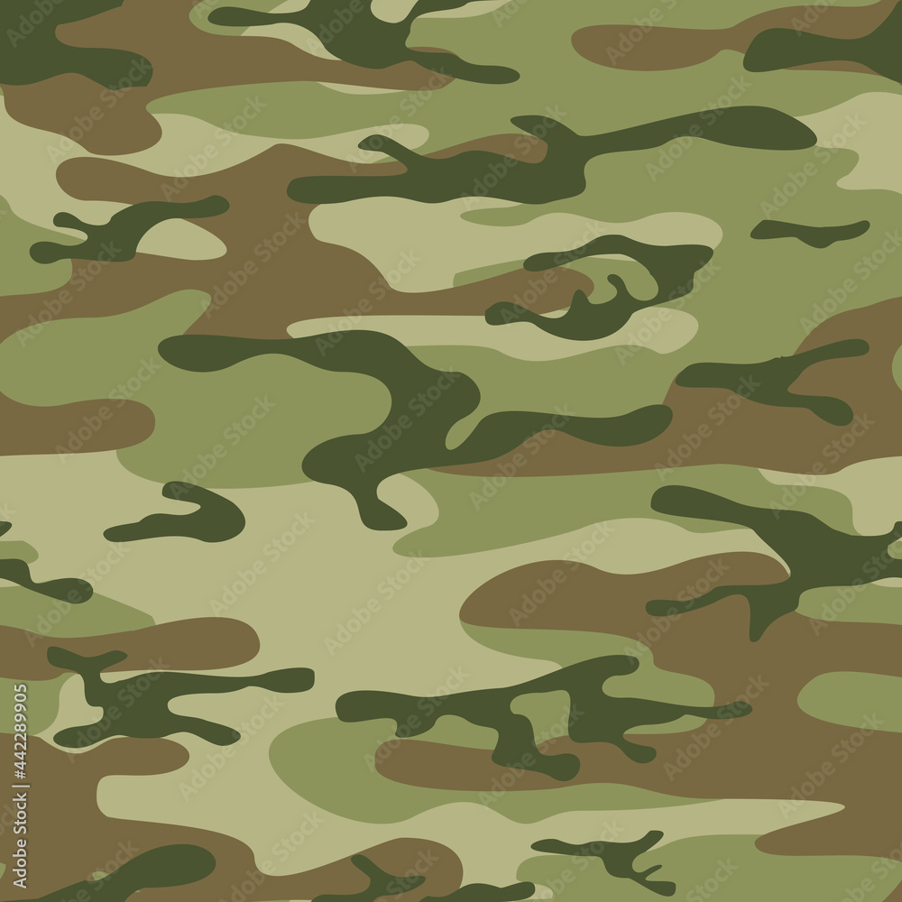 Fototapeta premium Camouflage seamless pattern. Military camo. Abstract background of spots. Print. Vector illustration