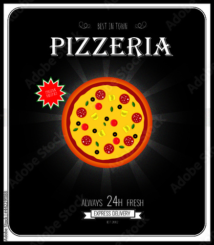 pizza illustration for restaurants and online