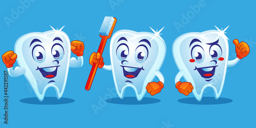 healthy teeth dental mascot cartoon cute design