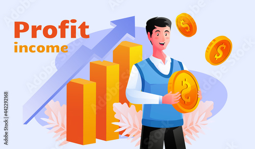 people investing and celebrating getting profit growth 