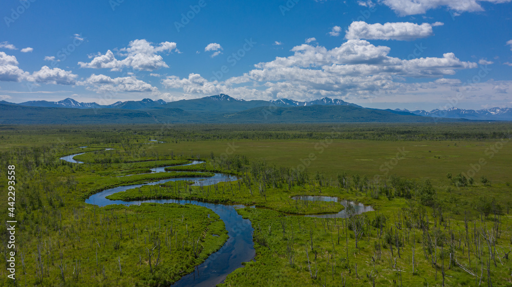 custom made wallpaper toronto digitalPicturesque landscape with river and mountains. Kamchatka peninsula
