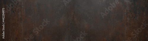 Grunge rusty dark metal stone background texture banner panorama