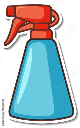 Sticker design with a cleaning spray bottle isolated