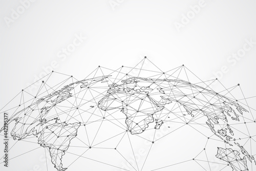 Global network connection. World map point and line composition concept of global business. Vector Illustration