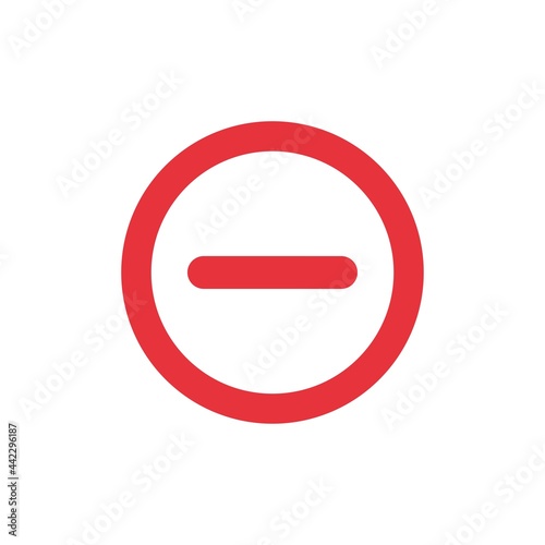 Red minus sign or remove button icon