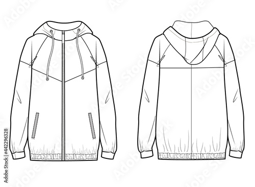 Technical sketch parka oversize unisex photo