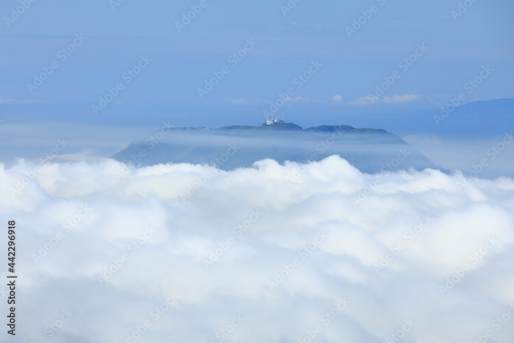 Obraz premium 城岱牧場から展望する函館山と雲海