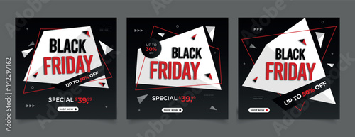 black friday sale discount social media post template