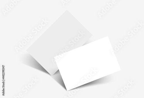 Mockup realistic business card with sharp corners, isolated on transparent background. Vector illustration EPS 10