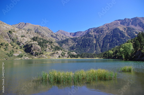 Lac de montagne des Pyr  n  es en France