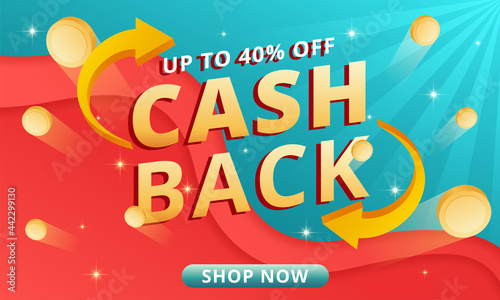 cash back offers vector banners with flying coins