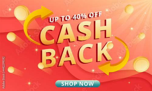 cash back offers vector banners with flying coins