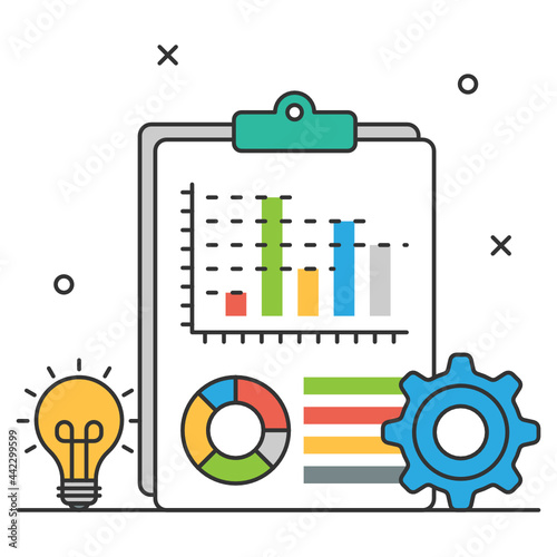 Strategic report Concept  Financial Reporting Vector Icon Design  Business Strategy Symbol  Marketing plan Sign  administration and operational management Stock illustration