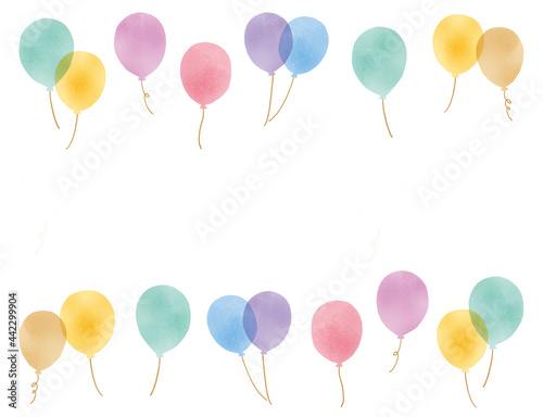 水彩タッチのシンプルでかわいい風船のイラストレーション
