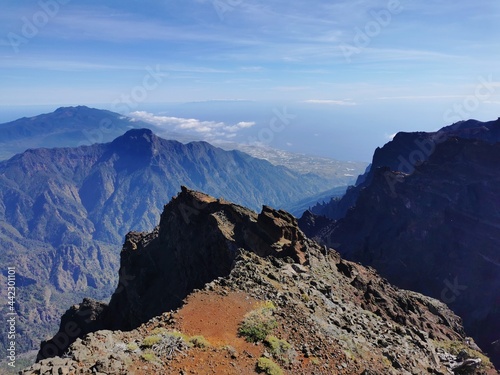 View from the mountain "Roque de los Muchachos" on the island of La Palma (Canary Islands)