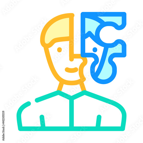 client puzzle kyc color icon vector. client puzzle kyc sign. isolated symbol illustration