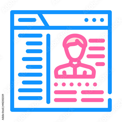 cms with data kyc color icon vector. cms with data kyc sign. isolated symbol illustration