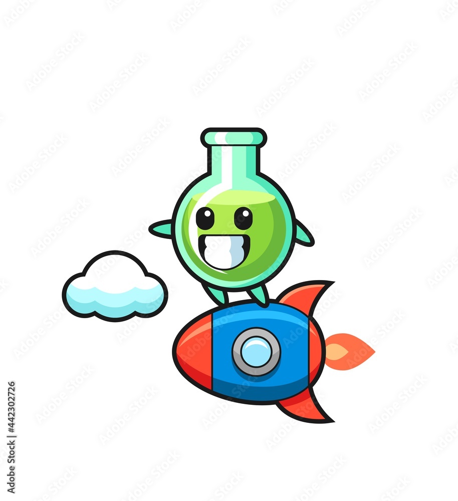 lab beakers mascot character riding a rocket lab beakers mascot character riding a rocket