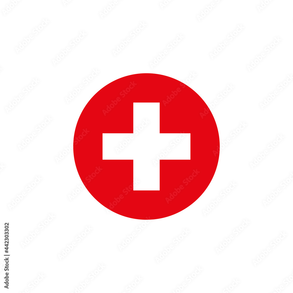 Red medical cross sign on white background Red medical cross sign on white background