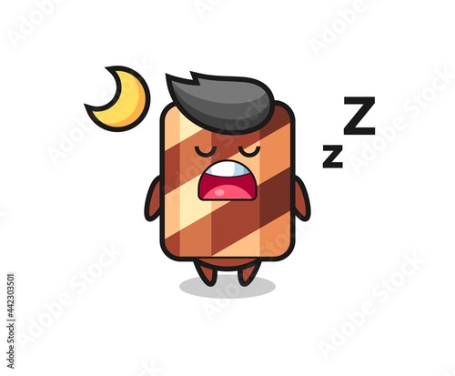 wafer roll mascot character with fever condition