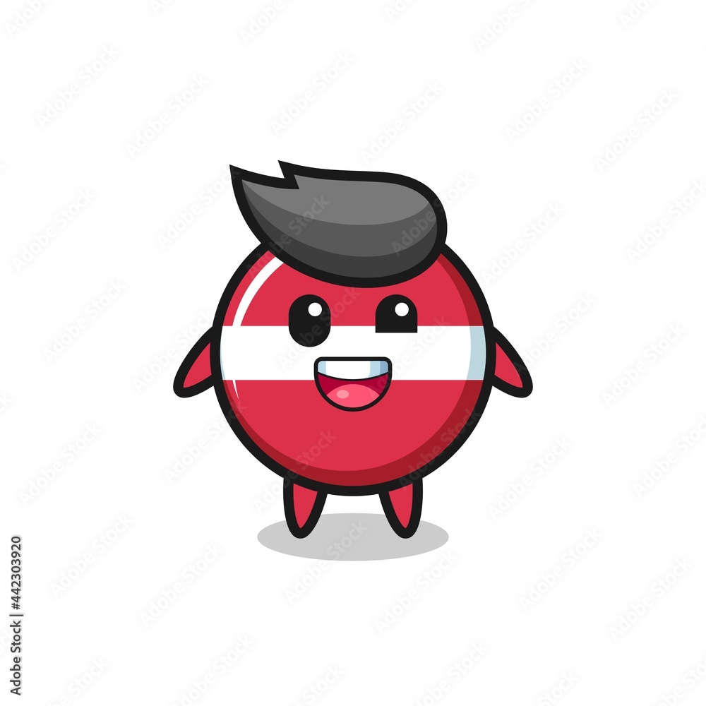 illustration of an latvia flag badge character with awkward poses