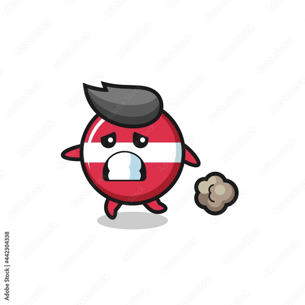 illustration of the latvia flag badge running in fear illustration of the latvia flag badge running in fear