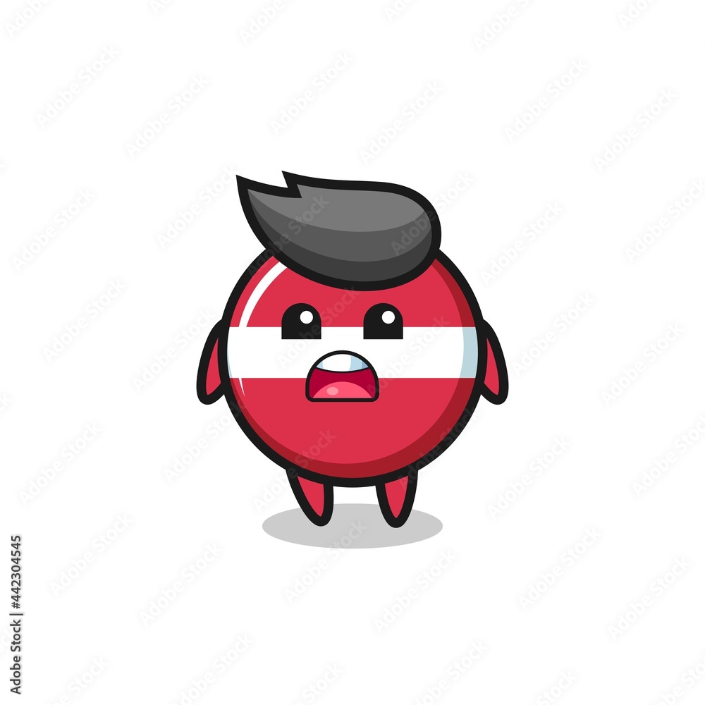 latvia flag badge illustration with apologizing expression, saying I am sorry latvia flag badge illustration with apologizing expression, saying I am sorry
