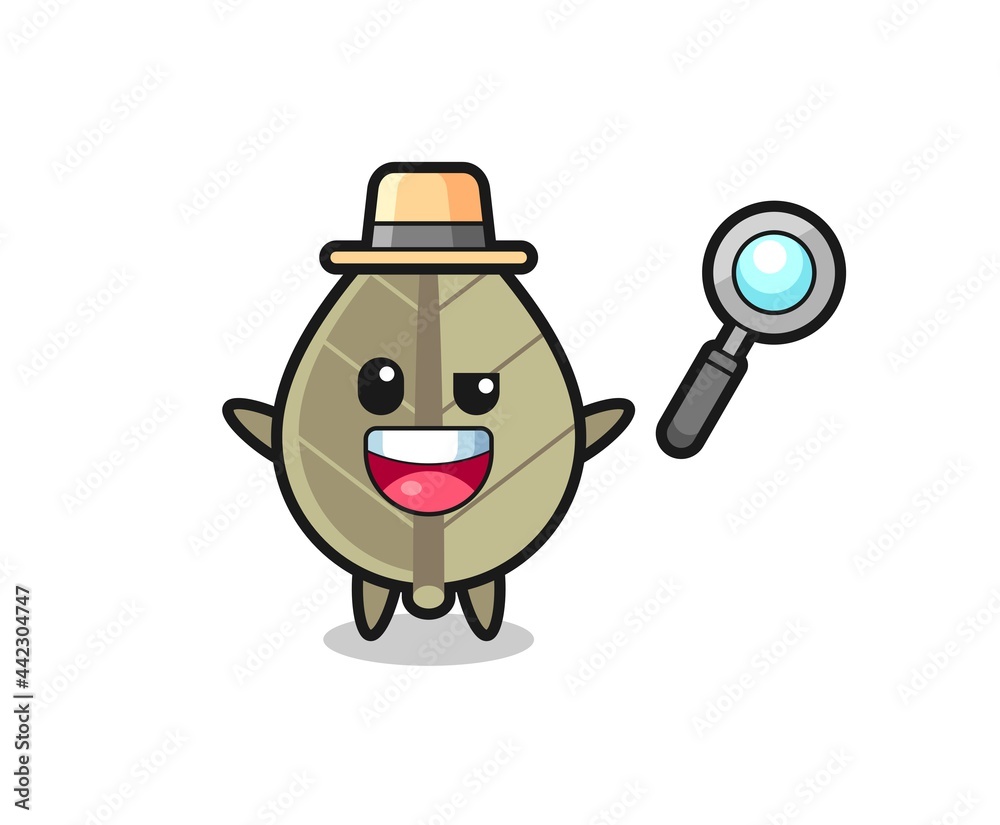 illustration of the dried leaf mascot as a detective who manages to solve a case illustration of the dried leaf mascot as a detective who manages to solve a case