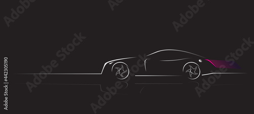 Car Logo Abstract Lines Vector. Black Background. Vector illustration
