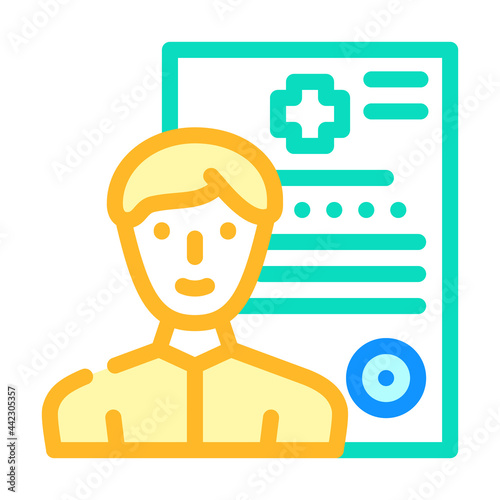 medical data client information kyc color icon vector. medical data client information kyc sign. isolated symbol illustration