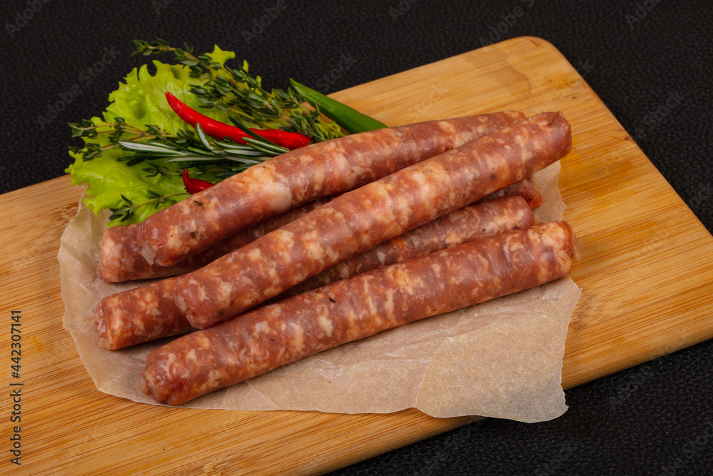 Pork sausages for grill