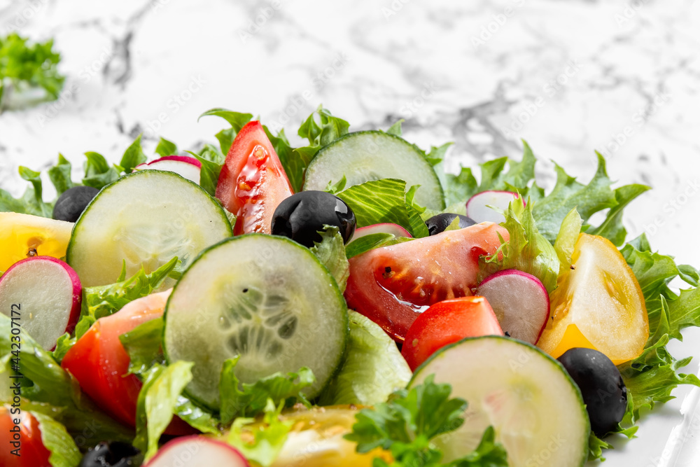 Vegetable salad. Healthy eating. Vegetarian food. Healthy nutrition concept. Close up. . High quality photo Vegetable salad. Healthy eating. Vegetarian food. Healthy nutrition concept. Close up. . High quality photo