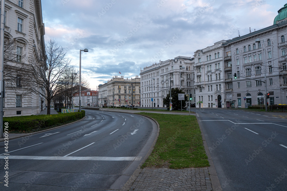 Wien Lockdown keine Autos auf der Strasse
