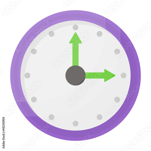 Watch Time Concept, Wall Clock Vector Color Icon Design, Video blogger Symbol, photographer or videography equipment Sign, Filmography and Cinematography Stock illustration