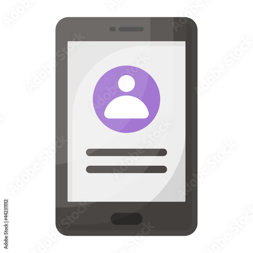 Mobile App Login Screen Concept, Logon to Channel Vector Color Icon Design, Video blogger Symbol, photographer or videography equipment Sign, Filmography and Cinematography Stock illustration