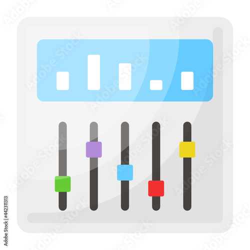 Dj Mixer Panel with button Concept Vector Color Icon Design, Video blogger Symbol, photographer or videography equipment Sign, Filmography and Cinematography Stock illustration