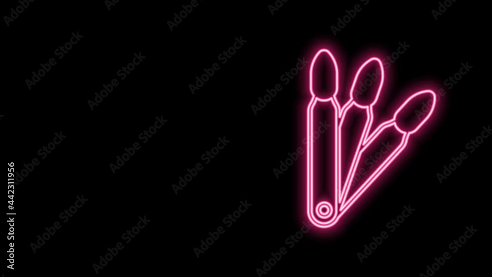 Glowing neon line Set of false nails for manicure icon isolated on black background. Varnish color palette for nail extension. Artificial nails. 4K Video motion graphic animation Glowing neon line Set of false nails for manicure icon isolated on black background. Varnish color palette for nail extension. Artificial nails. 4K Video motion graphic animation