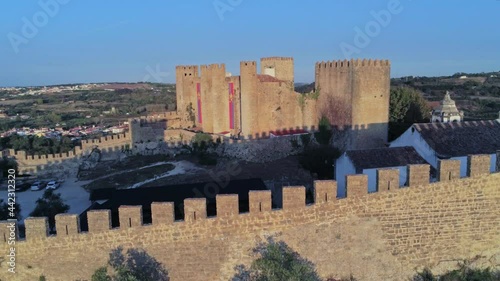Aerial view of Obidos Castle and Town, Portugal