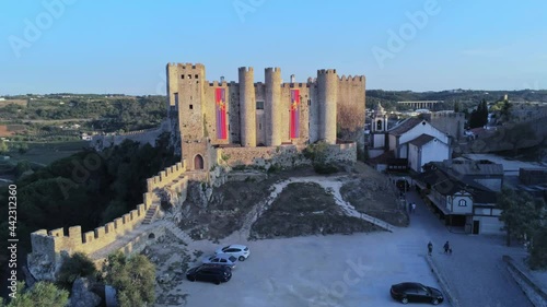 Aerial view of Obidos Castle and Town, Portugal photo