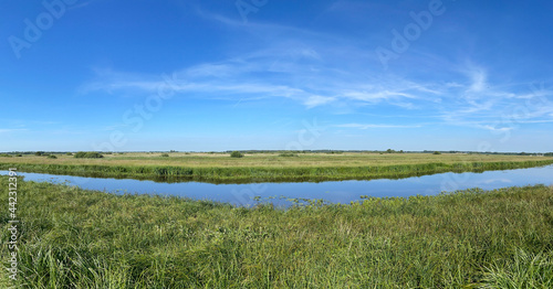Panorama from farmland  and a canal around Nieuwehorne