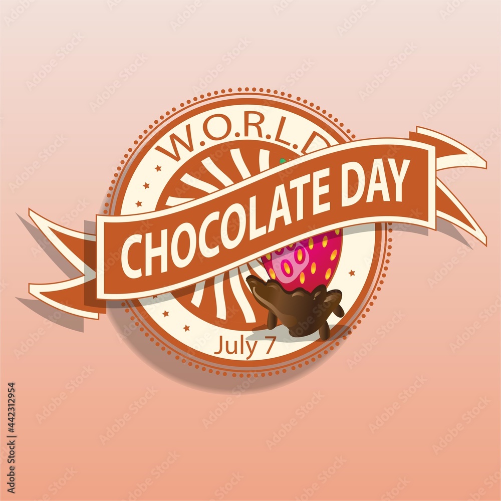 Fototapeta premium World Chocolate Day Sign and Badge