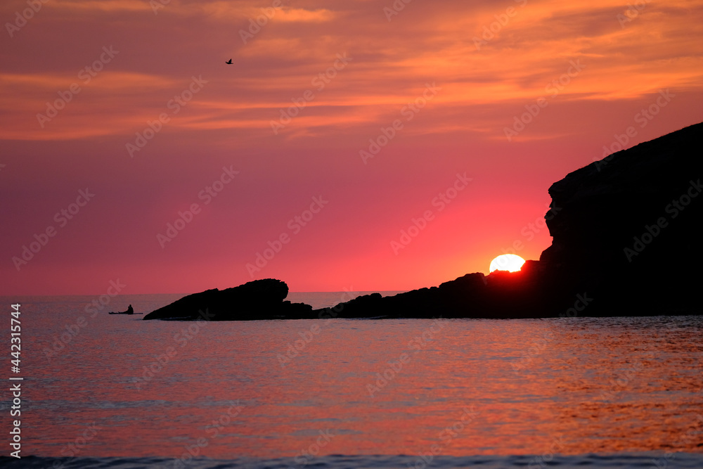 Porth Beach Sunset, Newquay, Cornwall.