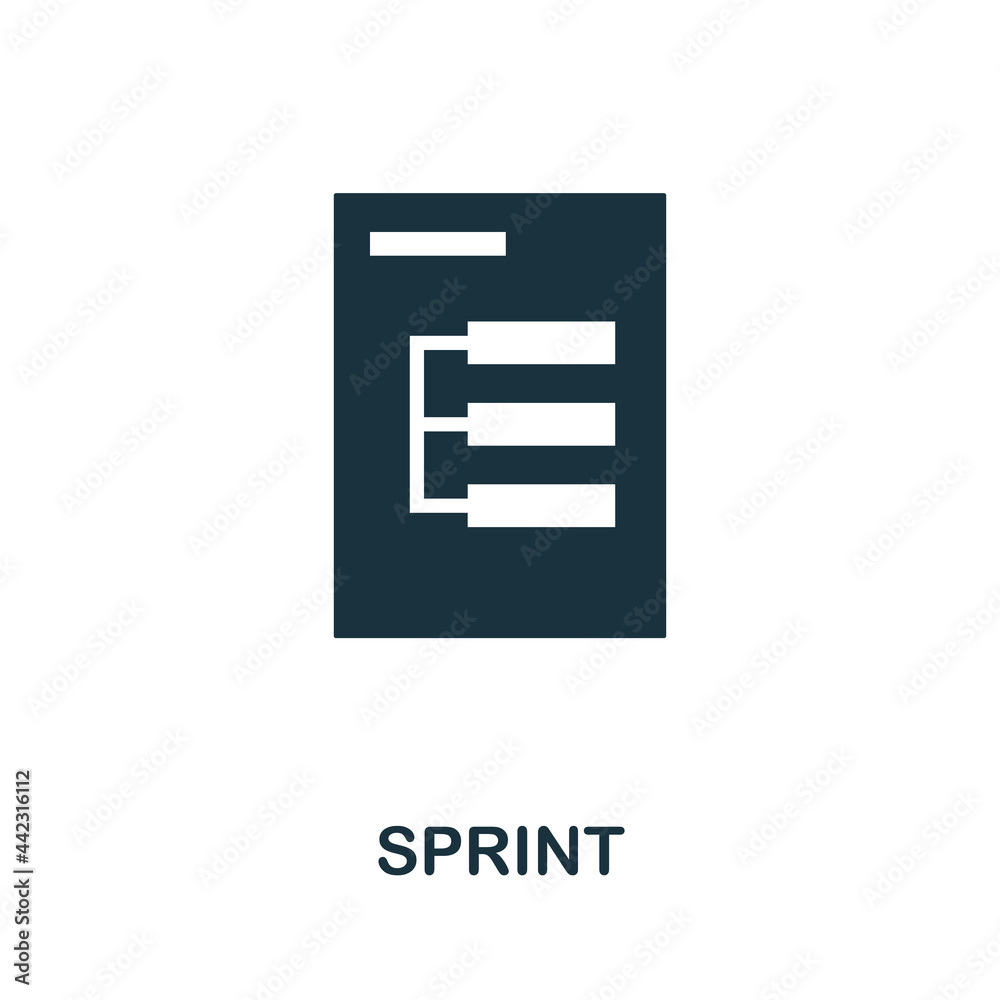 Sprint icon. Simple creative element. Filled monochrome Sprint icon for templates, infographics and banners Sprint icon. Simple creative element. Filled monochrome Sprint icon for templates, infographics and banners
