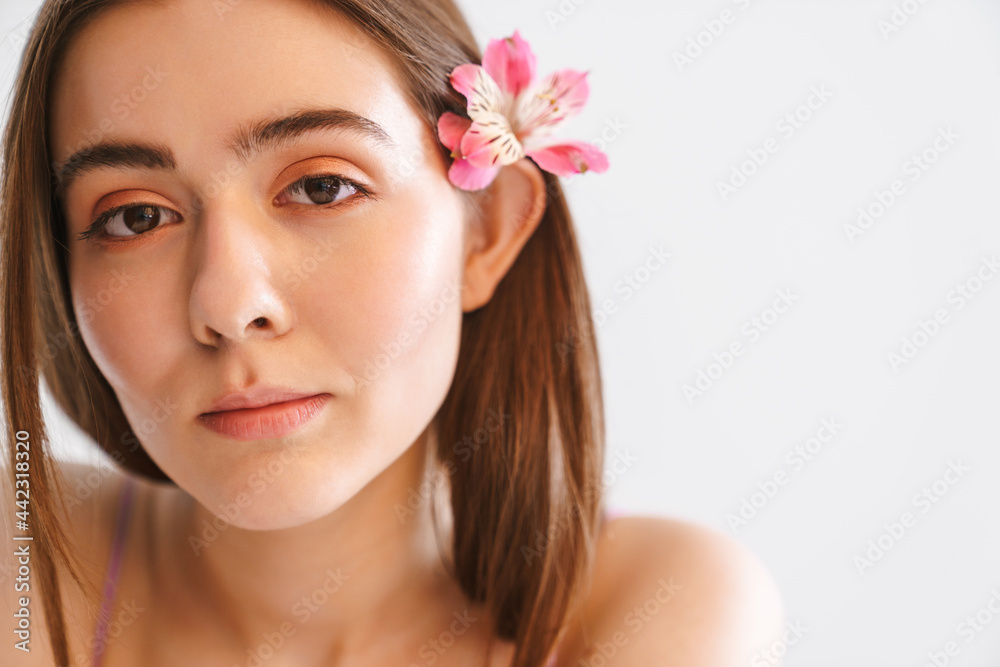 Beauty portrait of a young white red haired woman Beauty portrait of a young white red haired woman