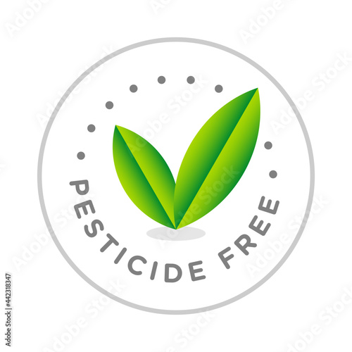 Pesticide free round badge vector icon design, natural organic, bio