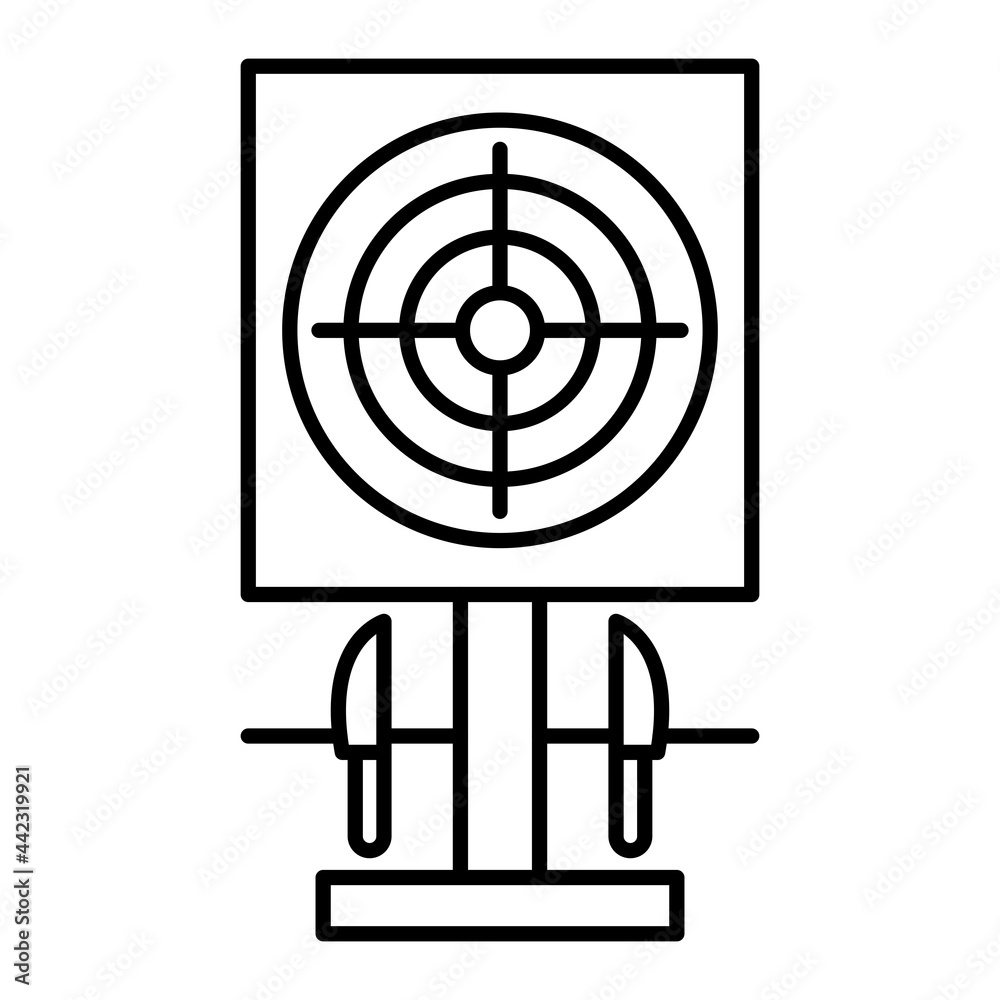 Vector Knife Throwing Outline Icon Design Vector Knife Throwing Outline Icon Design