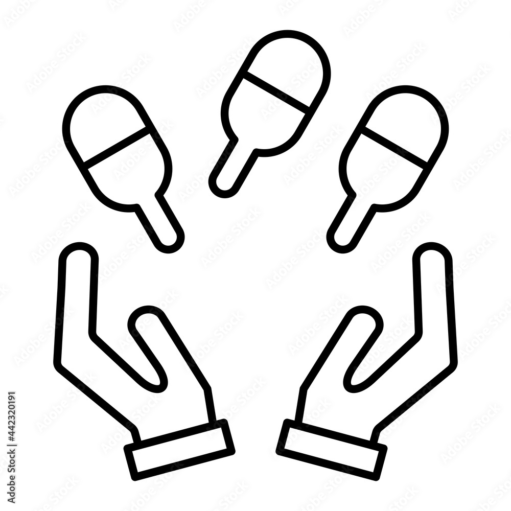 Vector Juggling Outline Icon Design Vector Juggling Outline Icon Design