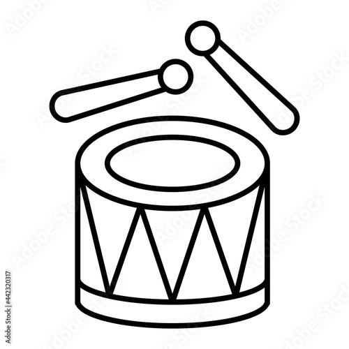 Vector Drum Outline Icon Design