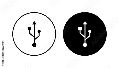 Usb icon set. Flash disk icon vector