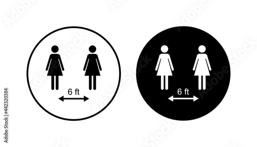 Social distancing icon set. social distance icon. self quarantine sign